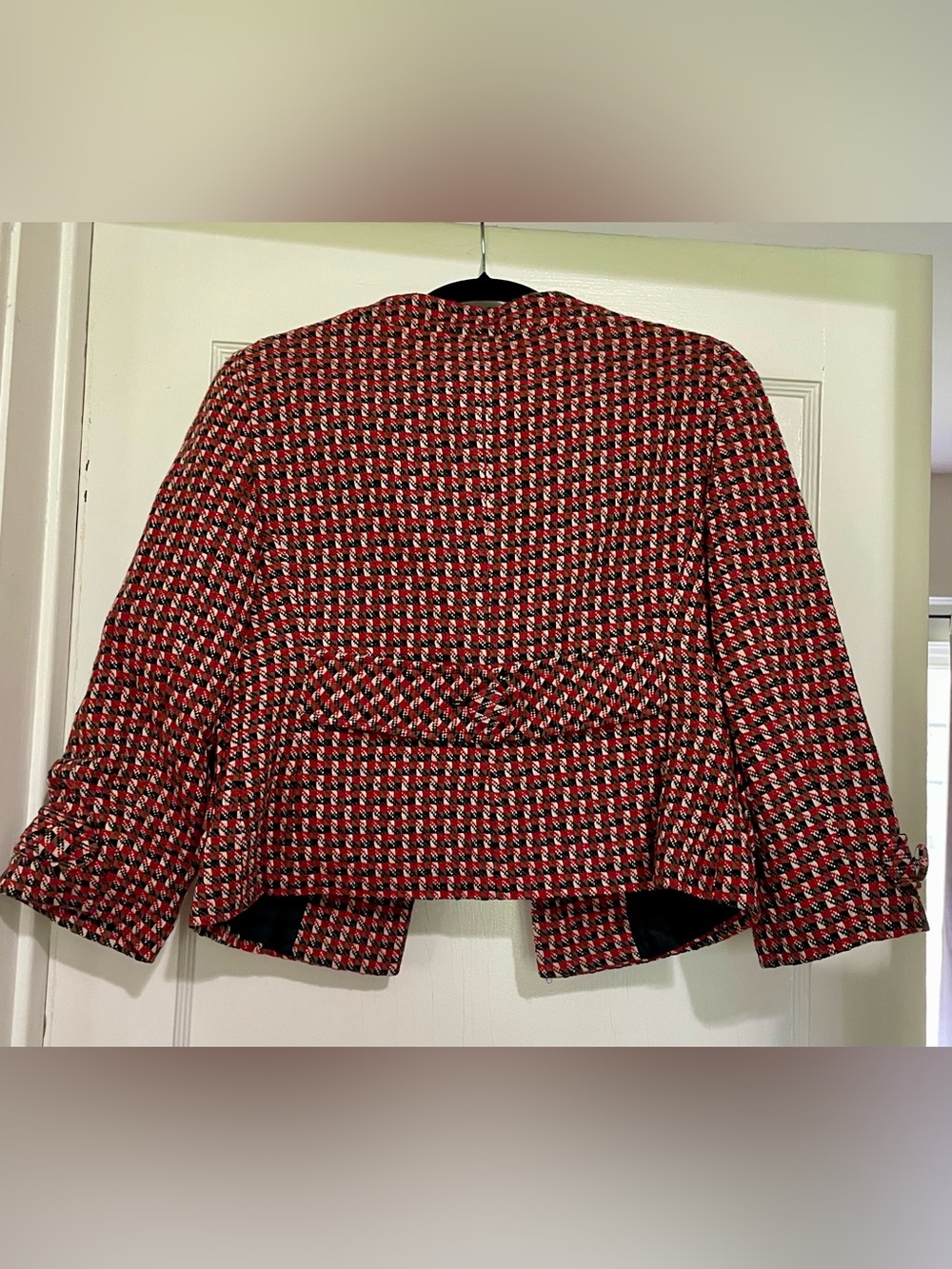 LOFT Vintage Houndstooth Tweed Cropped Blazer - Picture 3 of 8